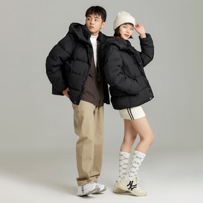 MLB纽约洋基队刺绣NY标志连帽羽绒短款夹克 黑色男女同款 3ADJB0626-50BKS Shop MLB纽约洋基队刺绣NY标志连帽羽绒短款夹克 黑色男女同款 3ADJB0626-50BKS