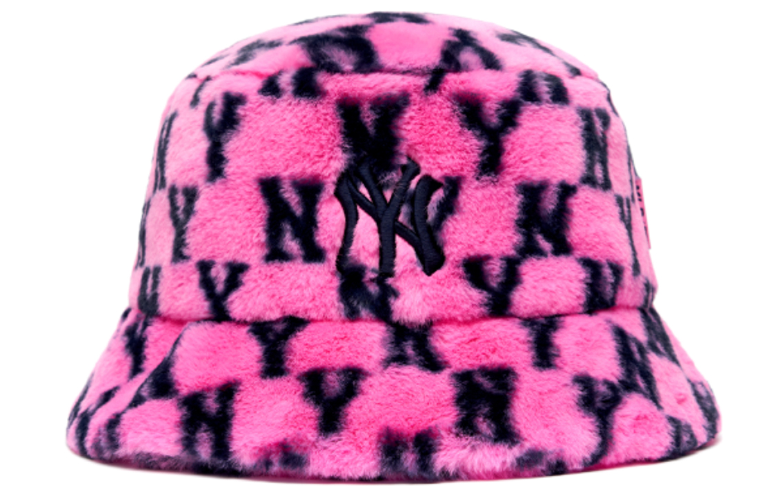 MLB New York Yankees Faux Mink All-Over Print Bucket Hat Pink Unisex 3AHTM0316-50PKD