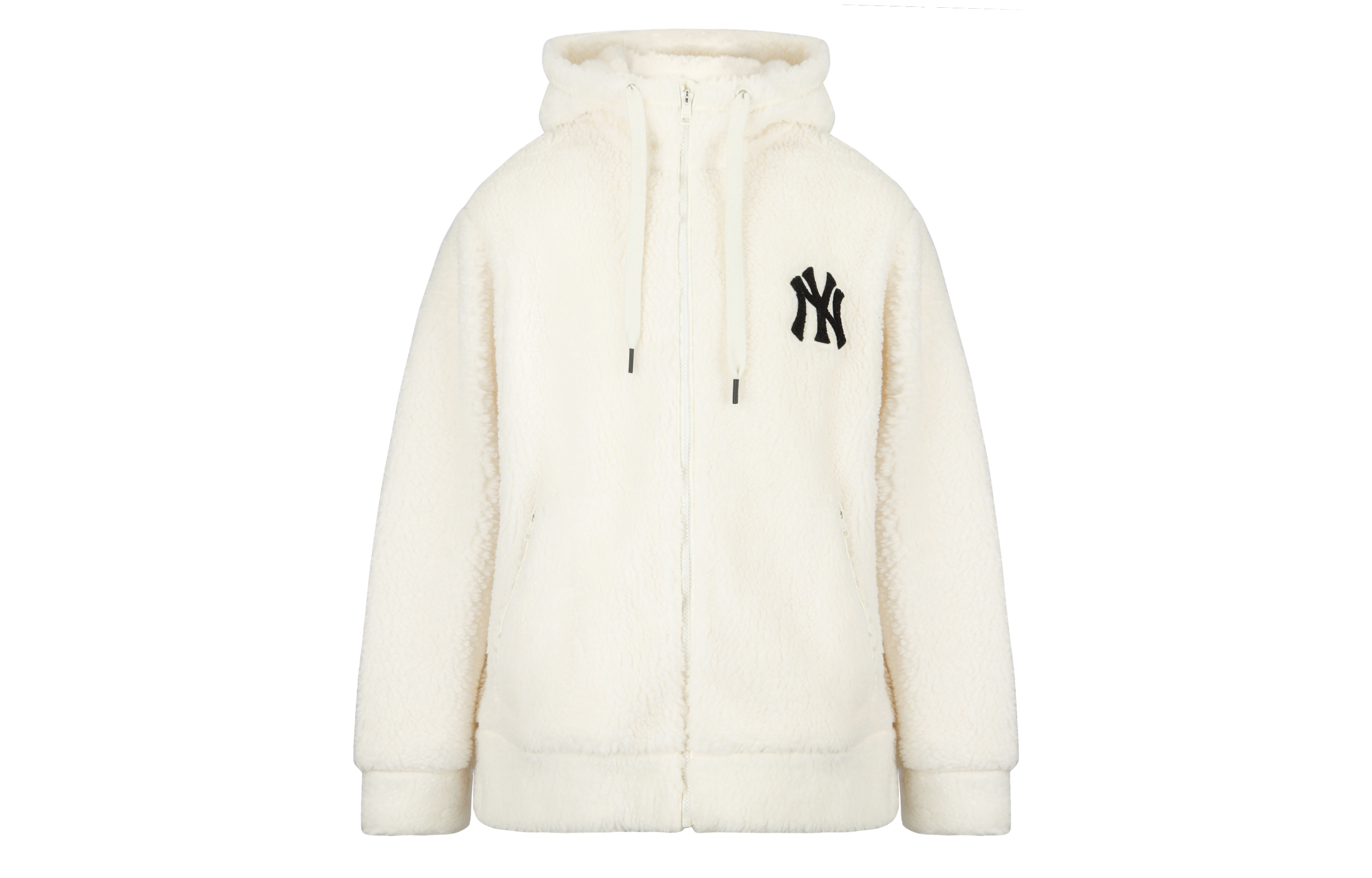 MLB New York Yankees Fleece-Lined Logo Hoodie Jacket Unisex Cream Color. 3AJPF0516-50CRS