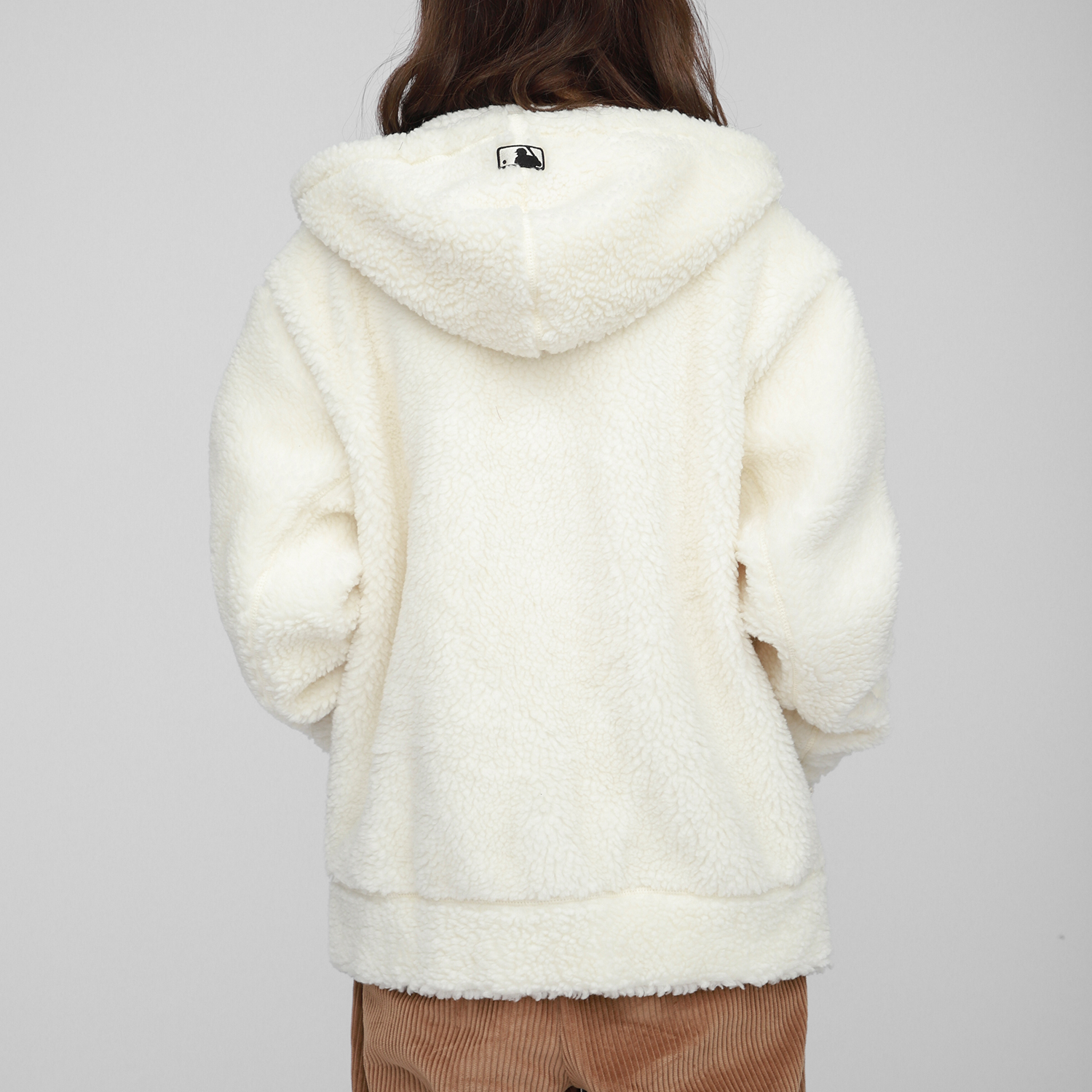 Cheap MLB New York Yankees Fleece-Lined Logo Hoodie Jacket Unisex Cream Color. 3AJPF0516-50CRS