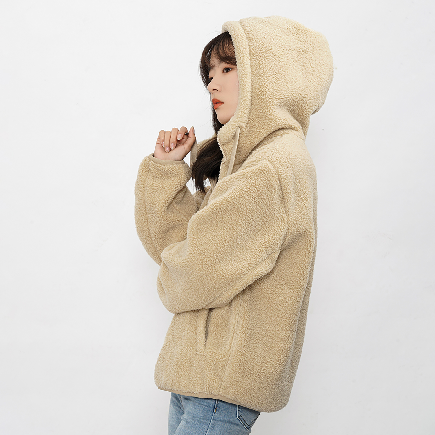 MLB New York Yankees Fleece Hooded Jacket Sand Brown Unisex Casual Wear. 3AJPF3216-50SAS 圖 7