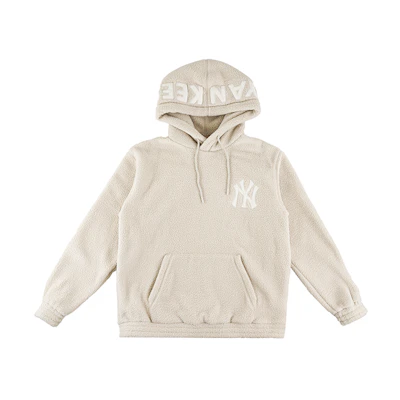 MLB New York Yankees Fleece Hoodie Unisex Beige 31HDF1061-50B