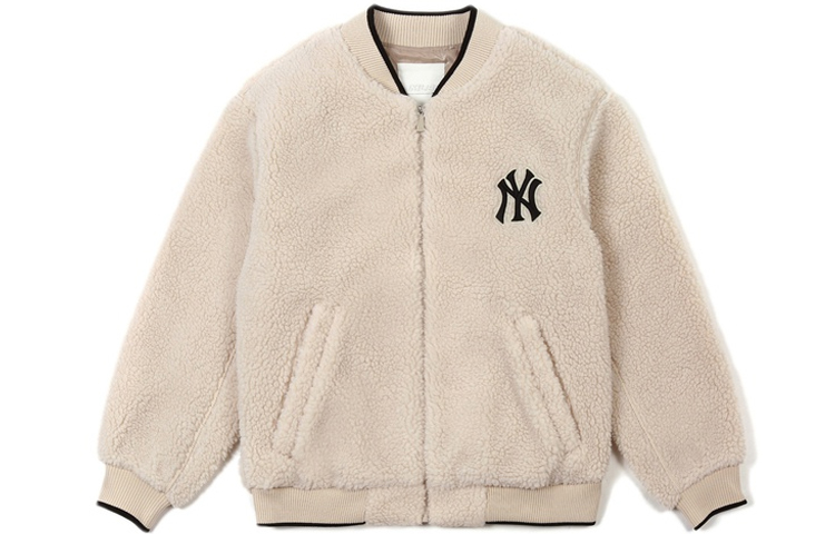 MLB New York Yankees Fleece Jacket Unisex Beige 31JPF1061-50B
