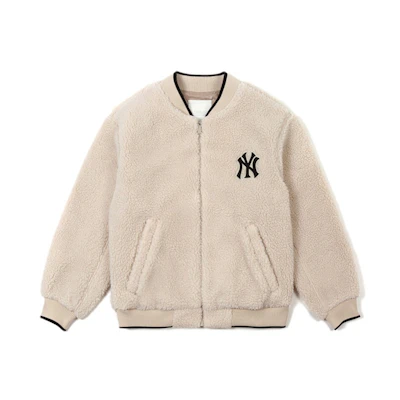 MLB New York Yankees Fleece Jacket Unisex Beige 31JPF1061-50B