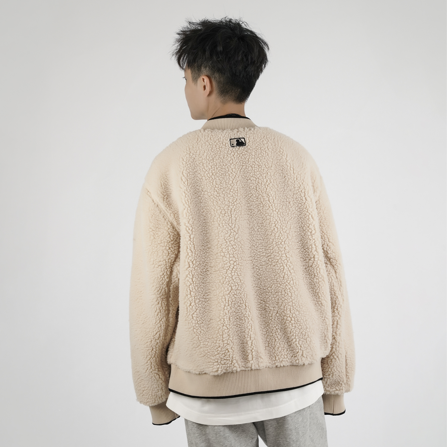 MLB New York Yankees Fleece Jacket Unisex Beige 31JPF1061-50B 圖 7