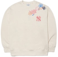 MLB New York Yankees Floral Embroidered Logo Crewneck Sweatshirt Unisex Off-White 3AMTG0214-50CRS MLB New York Yankees Floral Embroidered Logo Crewneck Sweatshirt Unisex Off-White 3AMTG0214-50CRS