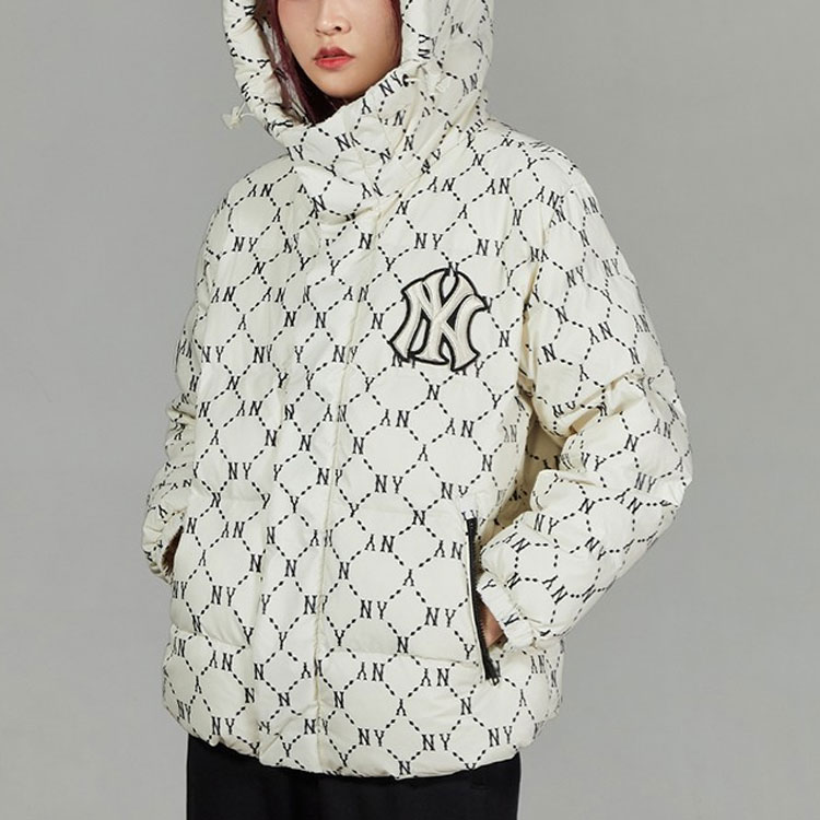 MLB New York Yankees Full-Print Puffer Jacket Hoodie Unisex White 3ADJM0316-50CRS 圖 4