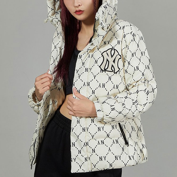 MLB New York Yankees Full-Print Puffer Jacket Hoodie Unisex White 3ADJM0316-50CRS 圖 5