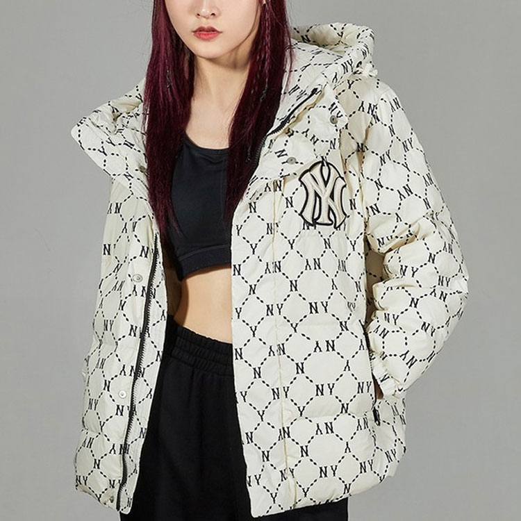 MLB New York Yankees Full-Print Puffer Jacket Hoodie Unisex White 3ADJM0316-50CRS 圖 6