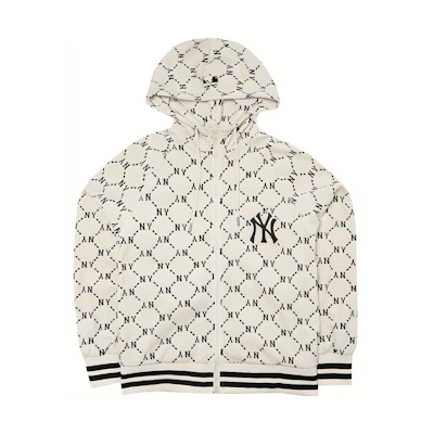 MLB New York Yankees Full-Print Zip Hoodie Jacket Cream Unisex. 3ATRM0224-50CRS