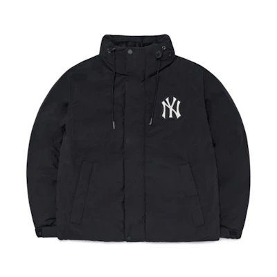 MLB New York Yankees FW22 Black Hooded Down Jacket Short Winter Coat 3ADJB1126-50BKS