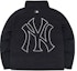 Lookbook MLB New York Yankees FW22 Black Hooded Down Jacket Short Winter Coat 3ADJB1126-50BKS