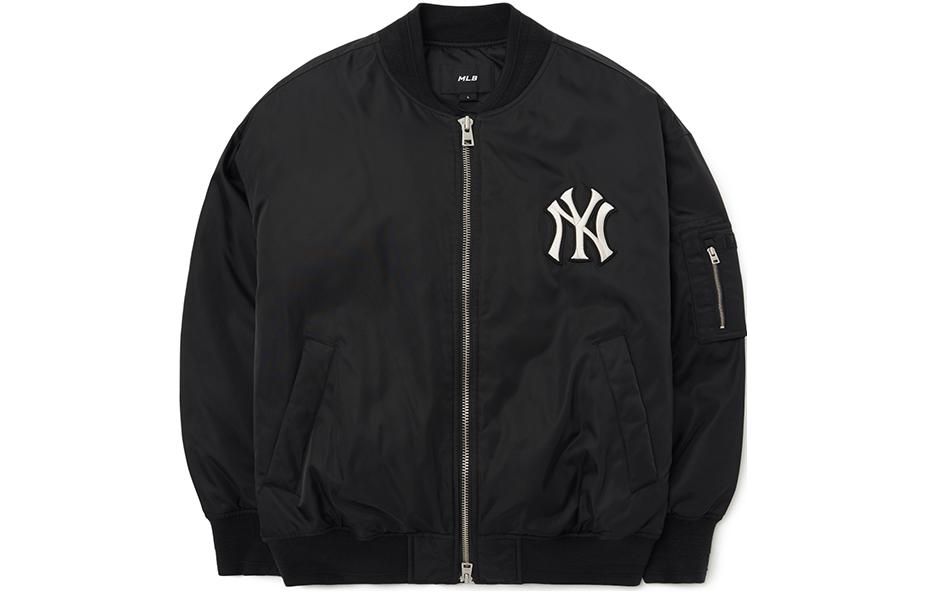 Order MLB紐約洋基FW22黑色標誌印花羅紋領拉鍊外套 男女通用 3AJPB0124-50BKS