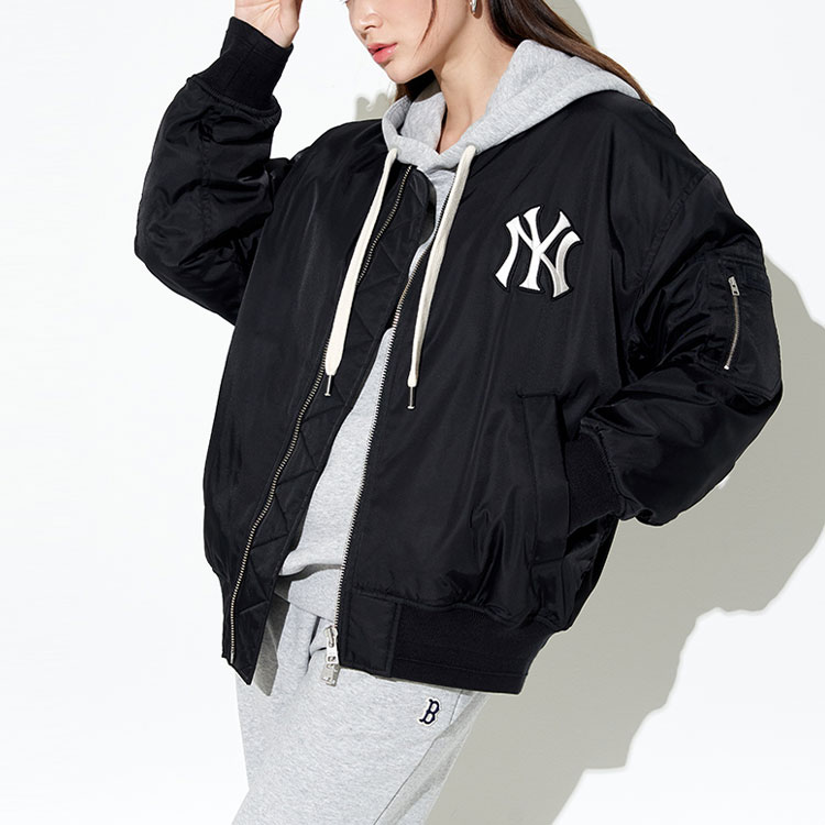Details for MLB紐約洋基FW22黑色標誌印花羅紋領拉鍊外套 男女通用 3AJPB0124-50BKS
