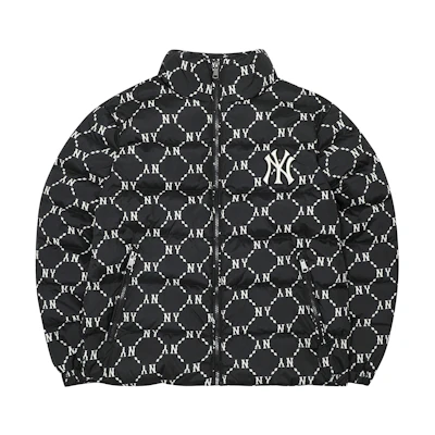 MLB New York Yankees FW22 Diamond Monogram Short Puffer Jacket Black Unisex 3ADJM0826-50BKS
