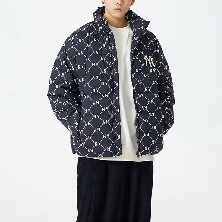 Sizing MLB 纽约洋基队 FW22 菱格短款羽绒夹克 黑色 男女同款 3ADJM0826-50BKS