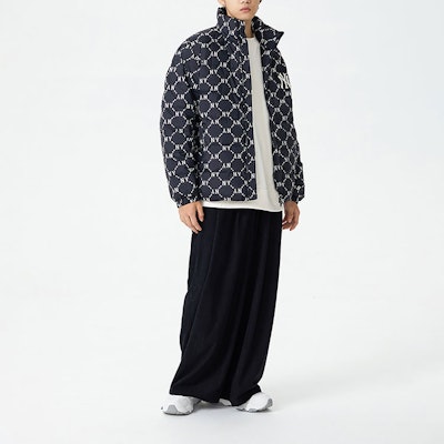 MLB 纽约洋基队 FW22 菱格短款羽绒夹克 黑色 男女同款 3ADJM0826-50BKS 1