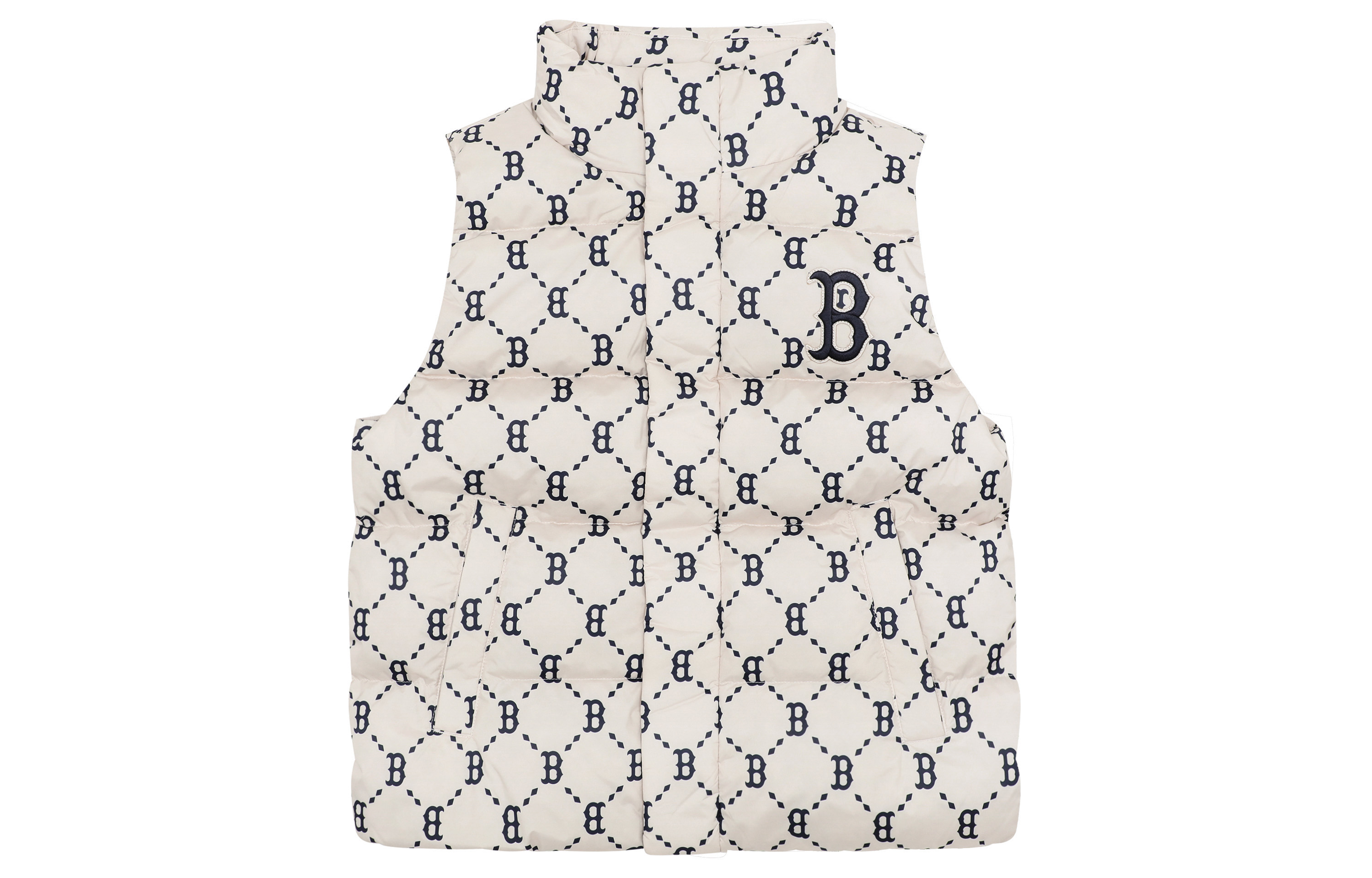 MLB New York Yankees FW22 Diamond Quilted Down Vest Beige Unisex 3ADVM2026-43BGL