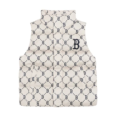 MLB New York Yankees FW22 Diamond Quilted Down Vest Beige Unisex 3ADVM2026-43BGL