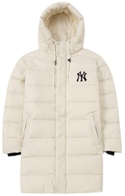 MLB 紐約洋基隊 FW22 標誌長版羽絨外套 男女款 白色 3ADJB0326-50CRS Order MLB 紐約洋基隊 FW22 標誌長版羽絨外套 男女款 白色 3ADJB0326-50CRS