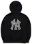 Lookbook MLB New York Yankees FW22 Logo Print Hoodie Zip-Up Black Unisex Fleece 3ATRB0426-50BKS