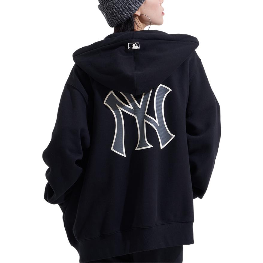 MLB New York Yankees FW22 Logo Print Hoodie Zip-Up Black Unisex Fleece 3ATRB0426-50BKS 圖 6