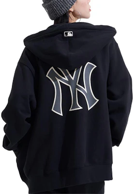 MLB New York Yankees FW22 Logo Print Hoodie Zip-Up Black Unisex Fleece 3ATRB0426-50BKS Details for MLB New York Yankees FW22 Logo Print Hoodie Zip-Up Black Unisex Fleece 3ATRB0426-50BKS