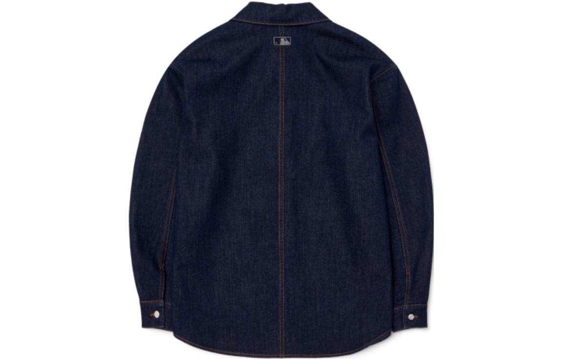 Lookbook MLB ニューヨーク・ヤンキース FW22 ネイビーデニムシャツ ユニセックス ロゴハートデザイン 3ADRH0124-50NYD