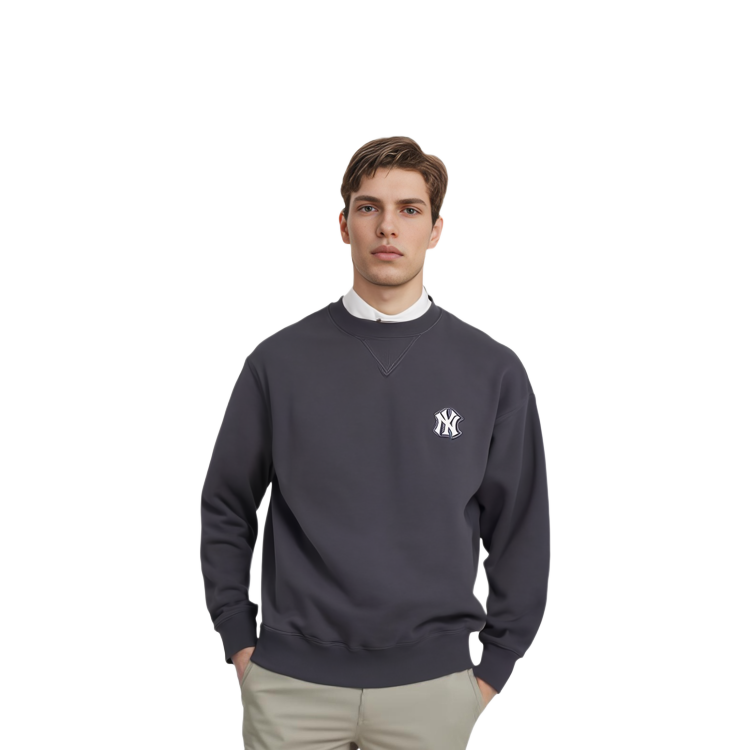 MLB New York Yankees FW22 Plain Crewneck Sweatshirt Dark Gray 3AMTB0526-50CGS 圖 4
