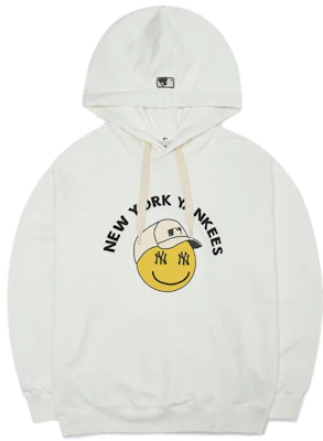 MLB New York Yankees FW22 Smiley Print Drawstring Hoodie Unisex White 3AHDN0124-50IVS Buy MLB New York Yankees FW22 Smiley Print Drawstring Hoodie Unisex White 3AHDN0124-50IVS