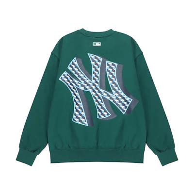 MLB New York Yankees FW22 Vintage Letter Crewneck Sweatshirt Unisex Dark Green 3AMTM0624-50GND