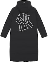 MLB New York Yankees FW24 Black Long Down Jacket with Reflective Logo Unisex. 3ADJB1646-50BKS MLB New York Yankees FW24 Black Long Down Jacket with Reflective Logo Unisex. 3ADJB1646-50BKS