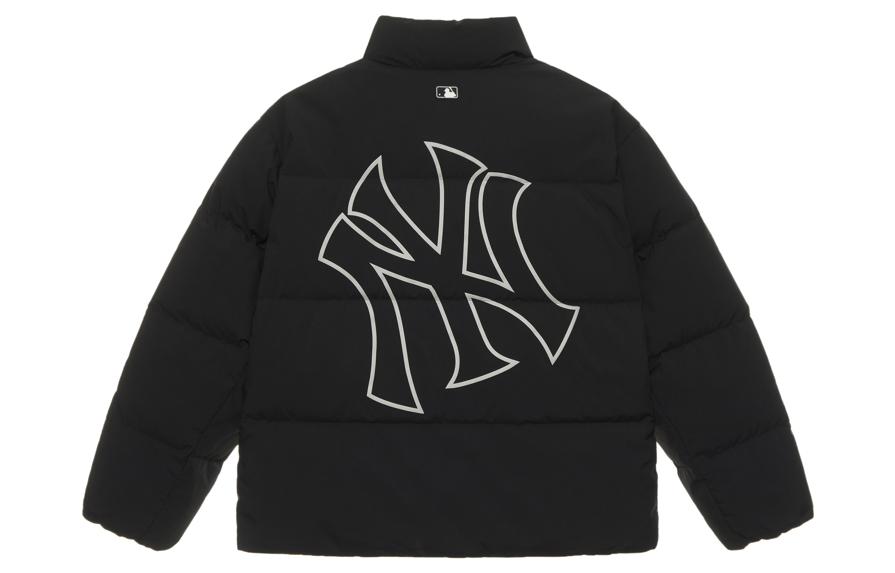 MLB New York Yankees FW24 Black Short Puffer Jacket Unisex with Logo. 3ADJB0446-50BKS