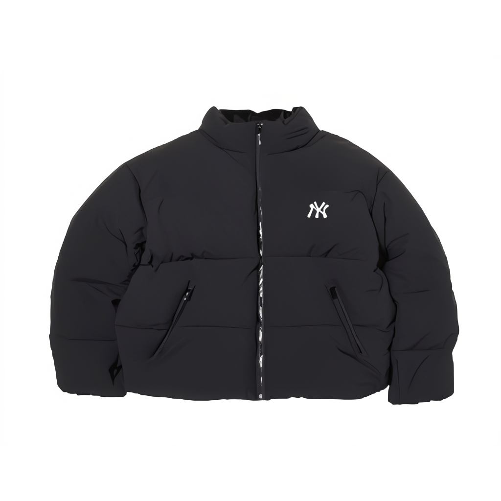 MLB New York Yankees FW24 Black Short Puffer Jacket Unisex with Logo. 3ADJB0446-50BKS 圖 2