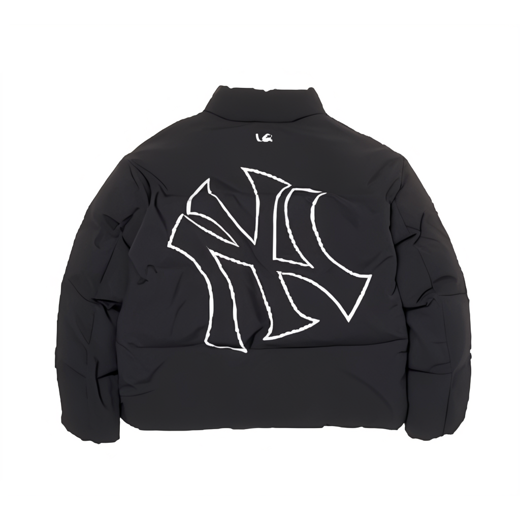 MLB New York Yankees FW24 Black Short Puffer Jacket Unisex with Logo. 3ADJB0446-50BKS 圖 3