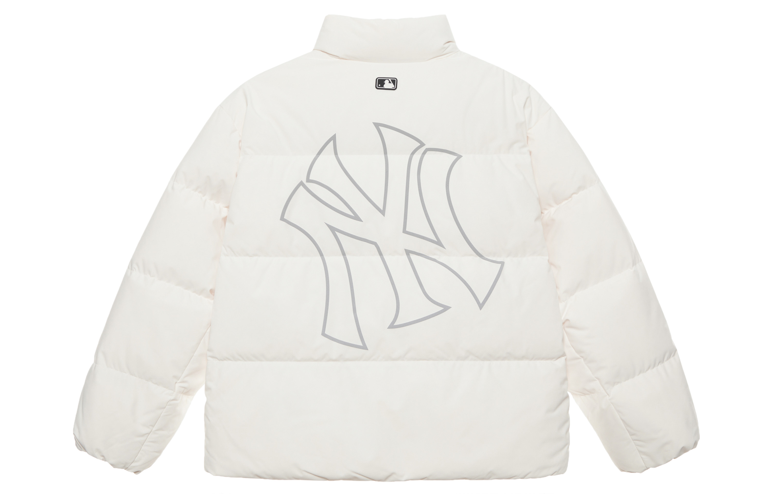 Order MLB 紐約洋基 FW24 米白色短版羽絨外套 男女寬鬆拉鍊款 3ADJB0446-50CRS