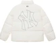 Order MLB 紐約洋基 FW24 米白色短版羽絨外套 男女寬鬆拉鍊款 3ADJB0446-50CRS