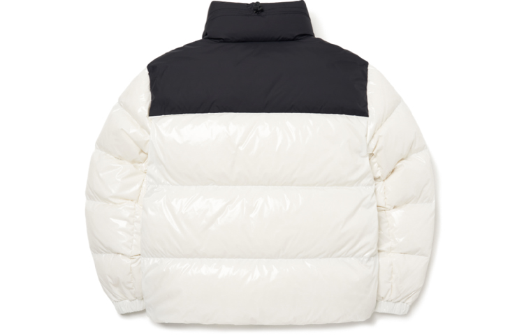 Lookbook MLB New York Yankees Jaket Puffer Warna Glossy Blok Unisex Putih Musim Sejuk. 3ADJN0516-50IVS