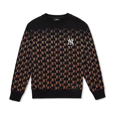 MLB New York Yankees Gradation Monogram Black Unisex Sweatshirt 3AMTM0744-50BKS