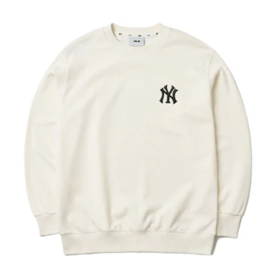 MLB New York Yankees Gradient Logo Crewneck Sweatshirt White Unisex 3AMTM0514-50IVS