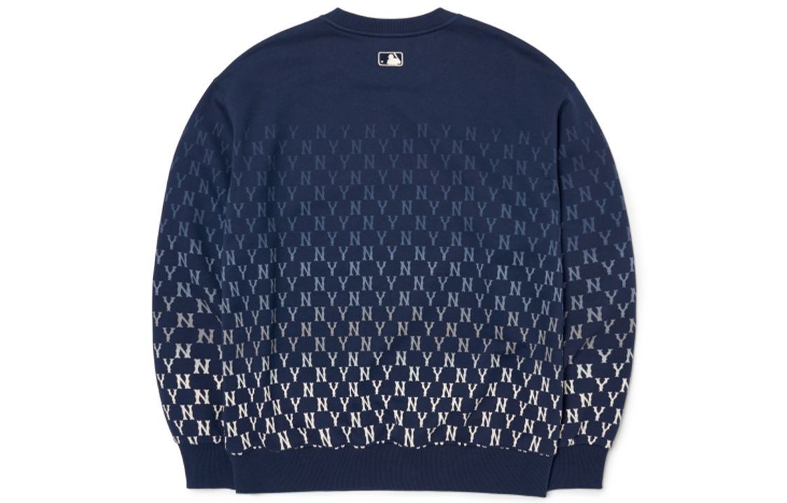 MLB New York Yankees Gradient Logo Crewneck Sweatshirt Navy Unisex Fall Style 3AMTM1024-50NYD 圖 3