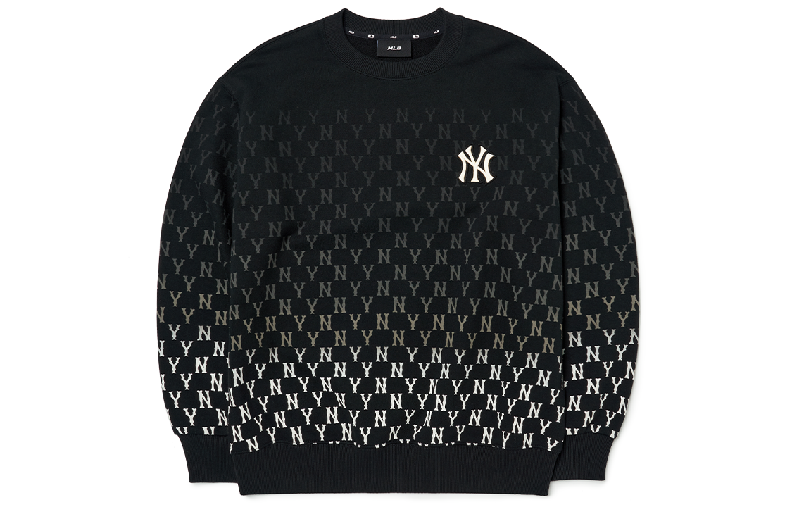 MLB New York Yankees Gradient Logo Pullover Sweatshirt Unisex Black 秋款 3AMTM1024-50BKS