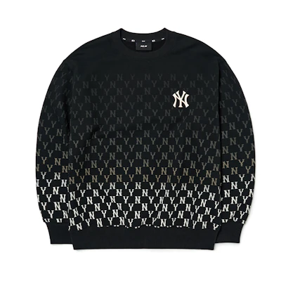 MLB New York Yankees Gradient Logo Pullover Sweatshirt Unisex Black 秋款 3AMTM1024-50BKS