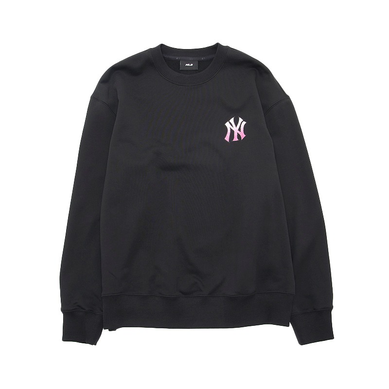 MLB New York Yankees Gradient Print Pullover Sweatshirt Unisex Black 3AMTB1041-50BKS