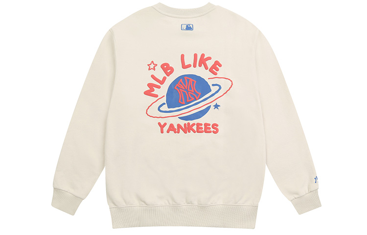 MLB New York Yankees Graffiti Crewneck Sweatshirt Beige Unisex American Style 31MT54061-50I 圖 2