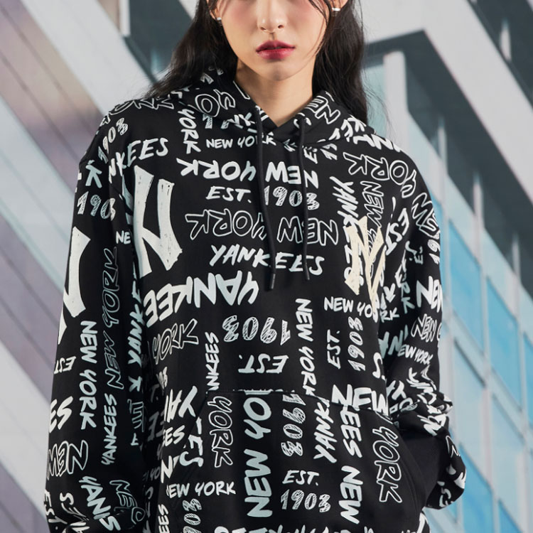 Details for MLB 뉴욕 양키스 그래피티 후드티 유니섹스 블랙 - 가을 에디션 3AHDZ0124-50BKS