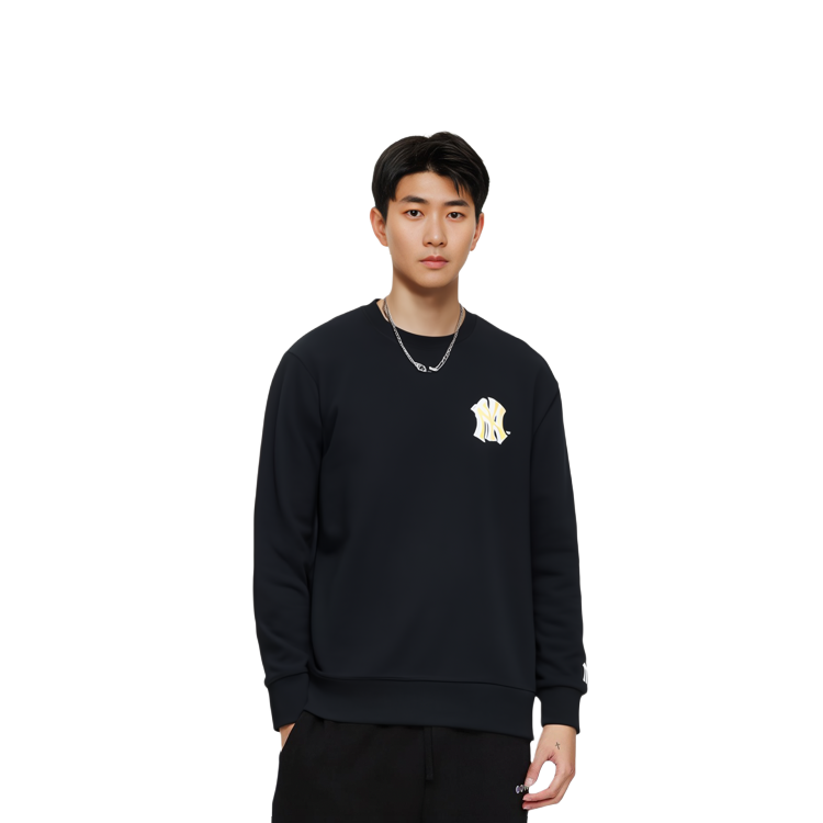 Cheap MLB New York Yankees Graffiti Logo Retro Pullover Sweatshirt Unisex Black 31MT02041-50L