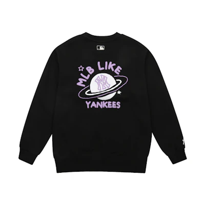MLB New York Yankees Graffiti Logo Varsity Long Sleeve Sweatshirt Black Unisex 31MT06111-50L