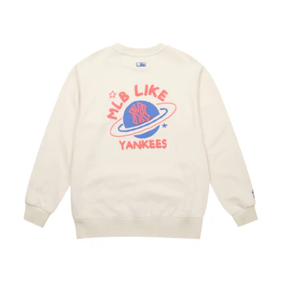 MLB New York Yankees Graffiti Long Sleeve Sweatshirt Unisex Off-White 31MT01041-50I