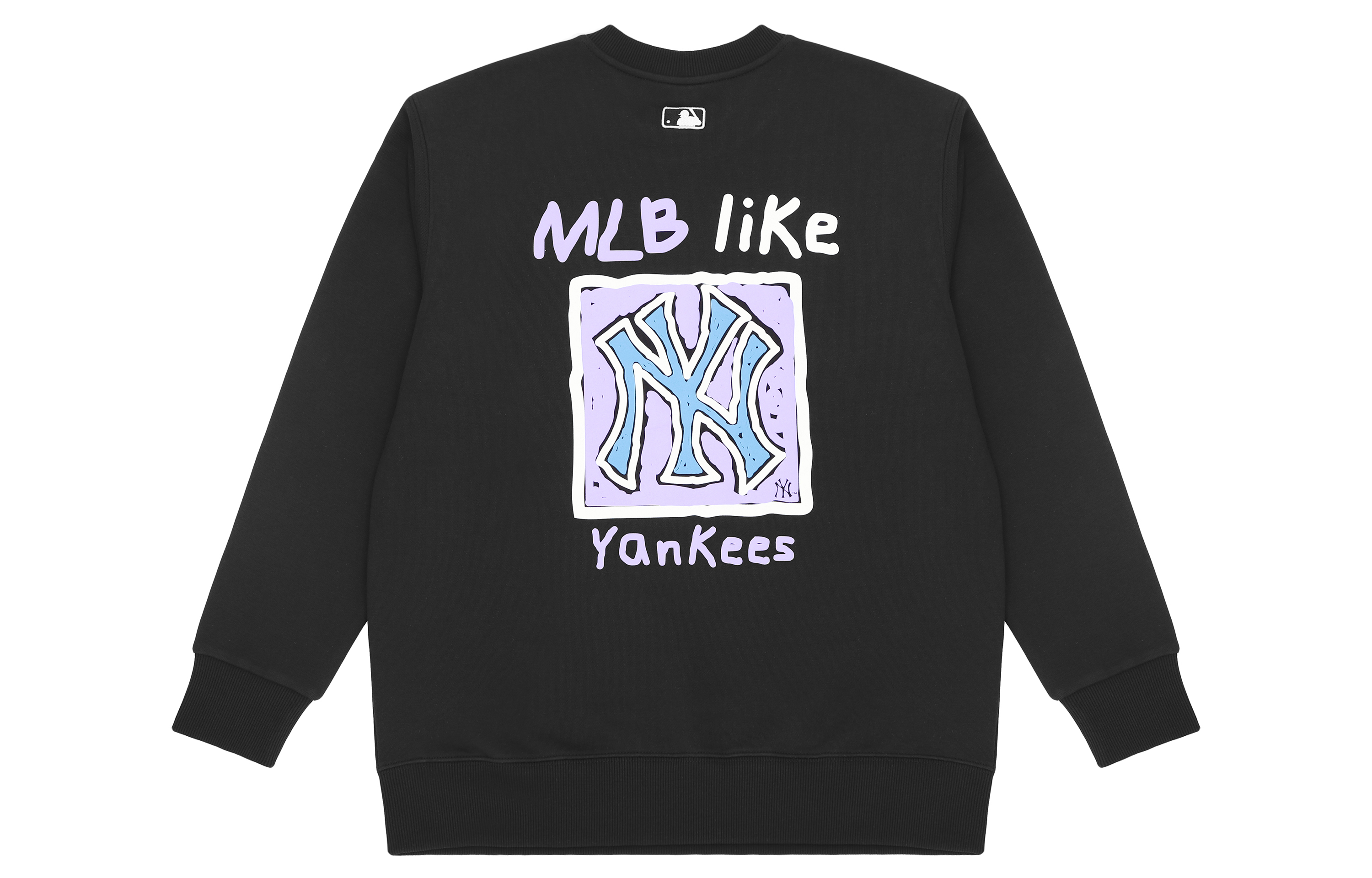MLB New York Yankees Graffiti Print Crewneck Sweatshirt Black Unisex 3AMTL0414-50BKS